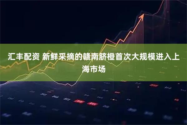 汇丰配资 新鲜采摘的赣南脐橙首次大规模进入上海市场