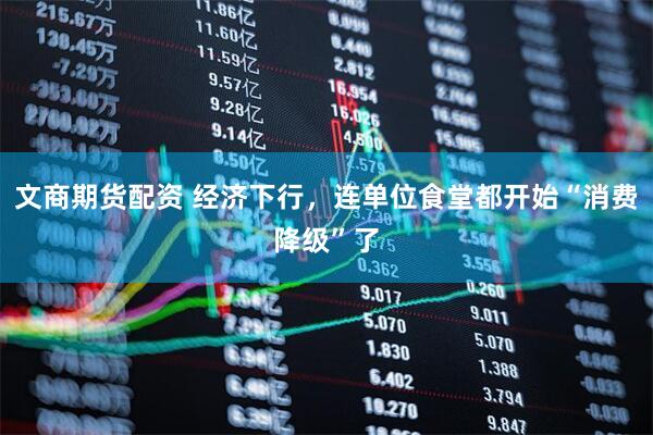 文商期货配资 经济下行，连单位食堂都开始“消费降级”了